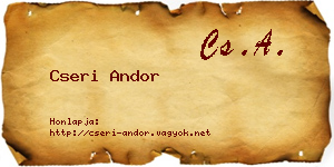 Cseri Andor névjegykártya