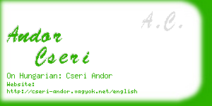 andor cseri business card
